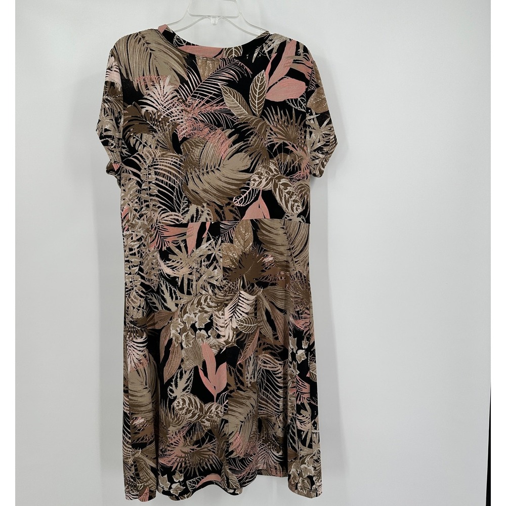Chicos Womens Tropical Resort Midi Dress Size 2 US L Botanical Modest Floral - Picture 2 of 7